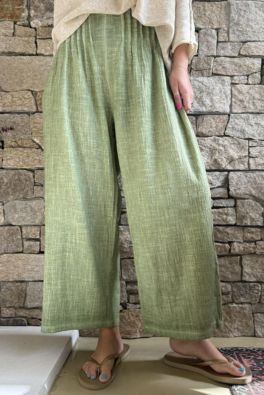 Loom & Thread Pin Tuck Pant Washed Lawn /41=